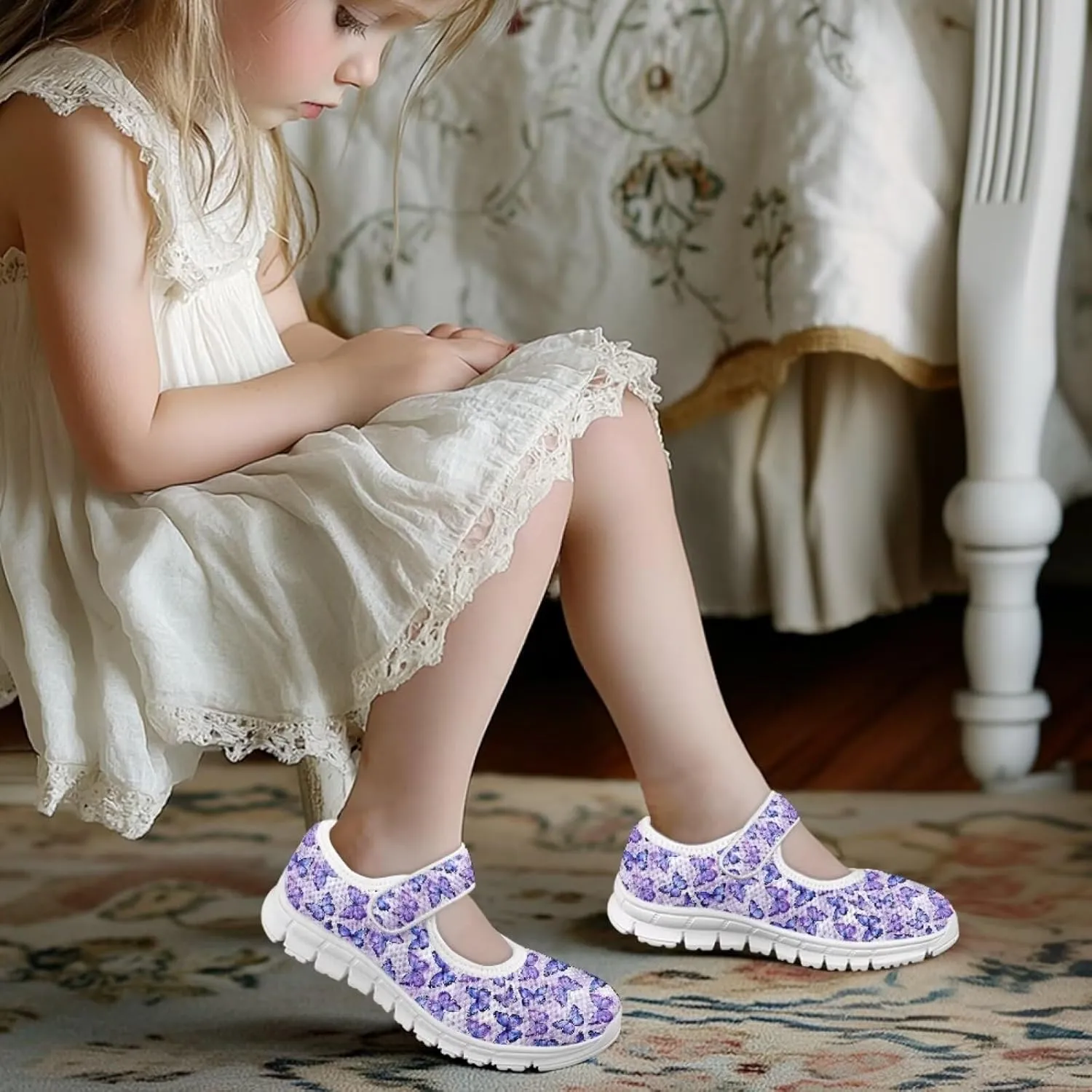 Girls Mary Jane Shoes Animal Print School Uniform Shoes Round Toe Ballet Flats Casual Footwear US 11-2.5