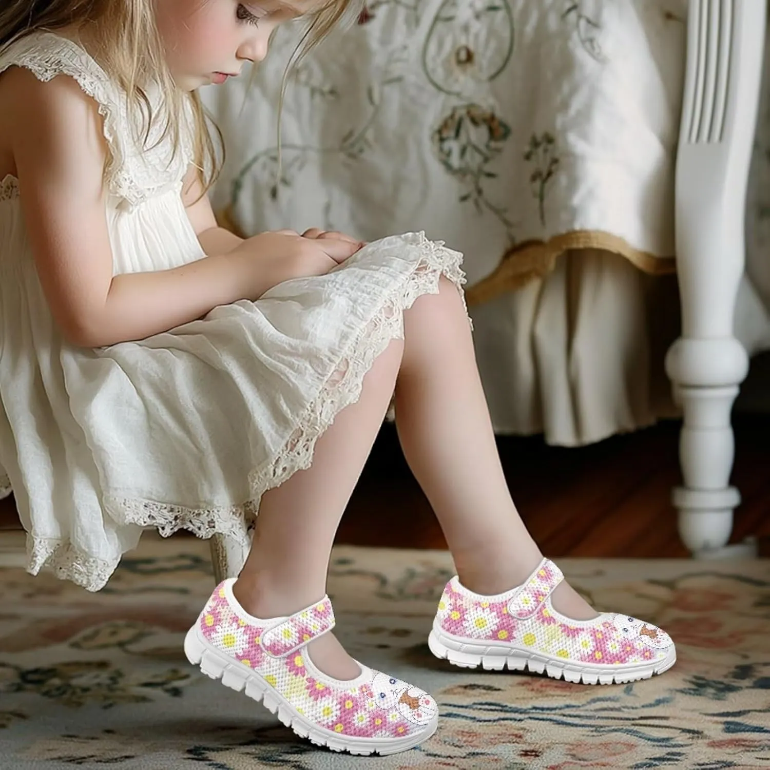 Girls Mary Jane Shoes Animal Print School Uniform Shoes Round Toe Ballet Flats Casual Footwear US 11-2.5