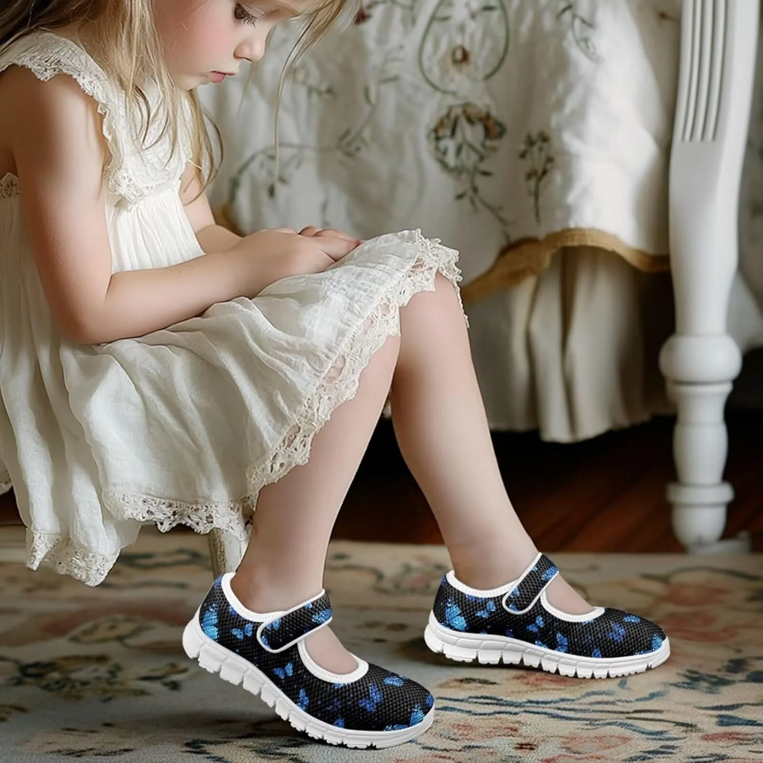Girls Mary Jane Shoes Animal Print School Uniform Shoes Round Toe Ballet Flats Casual Footwear US 11-2.5