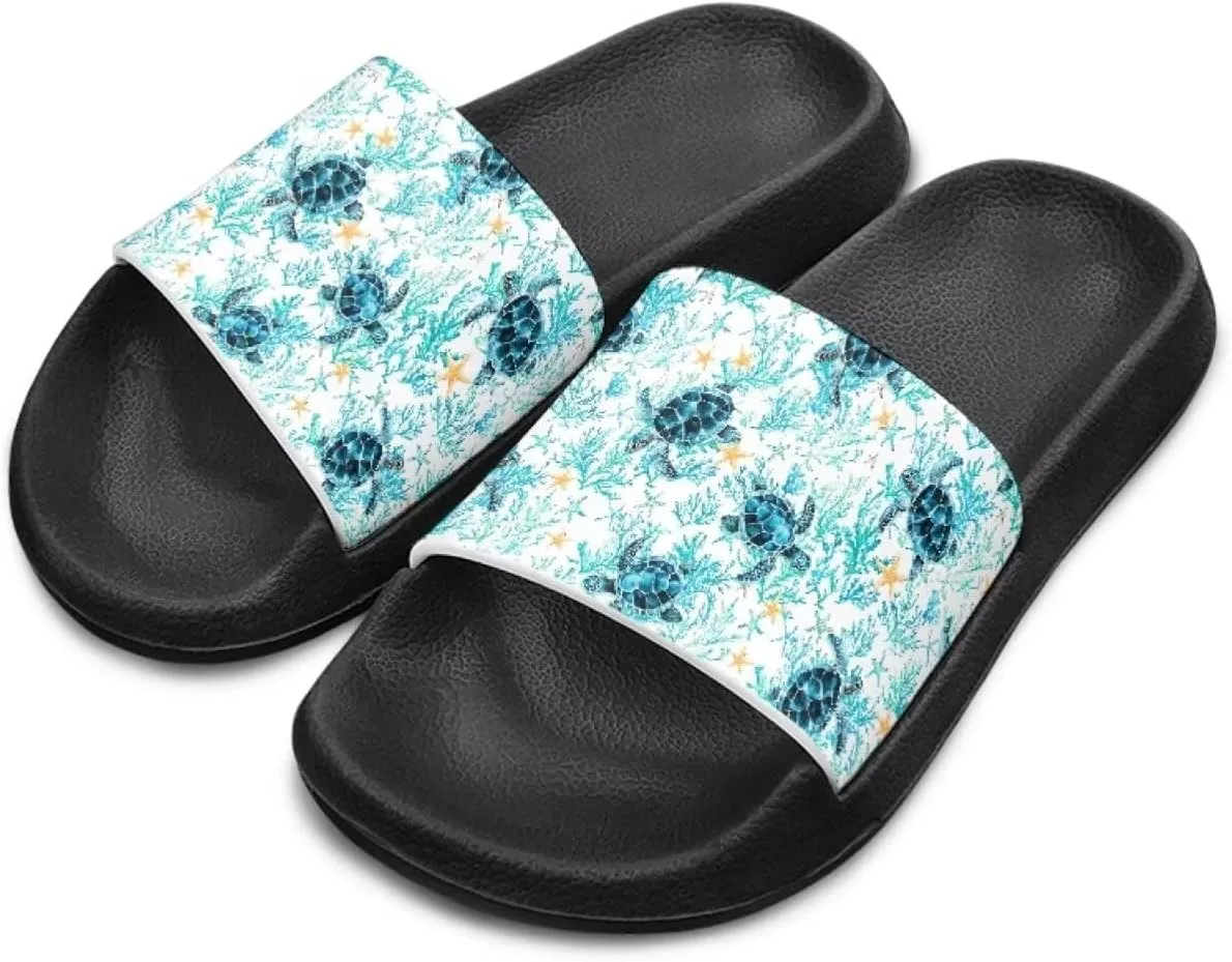 Girls Slides Comfortable Slippers Slides Animal Print Non-slip Shower Shoes Thick Sole House Slide Sandals
