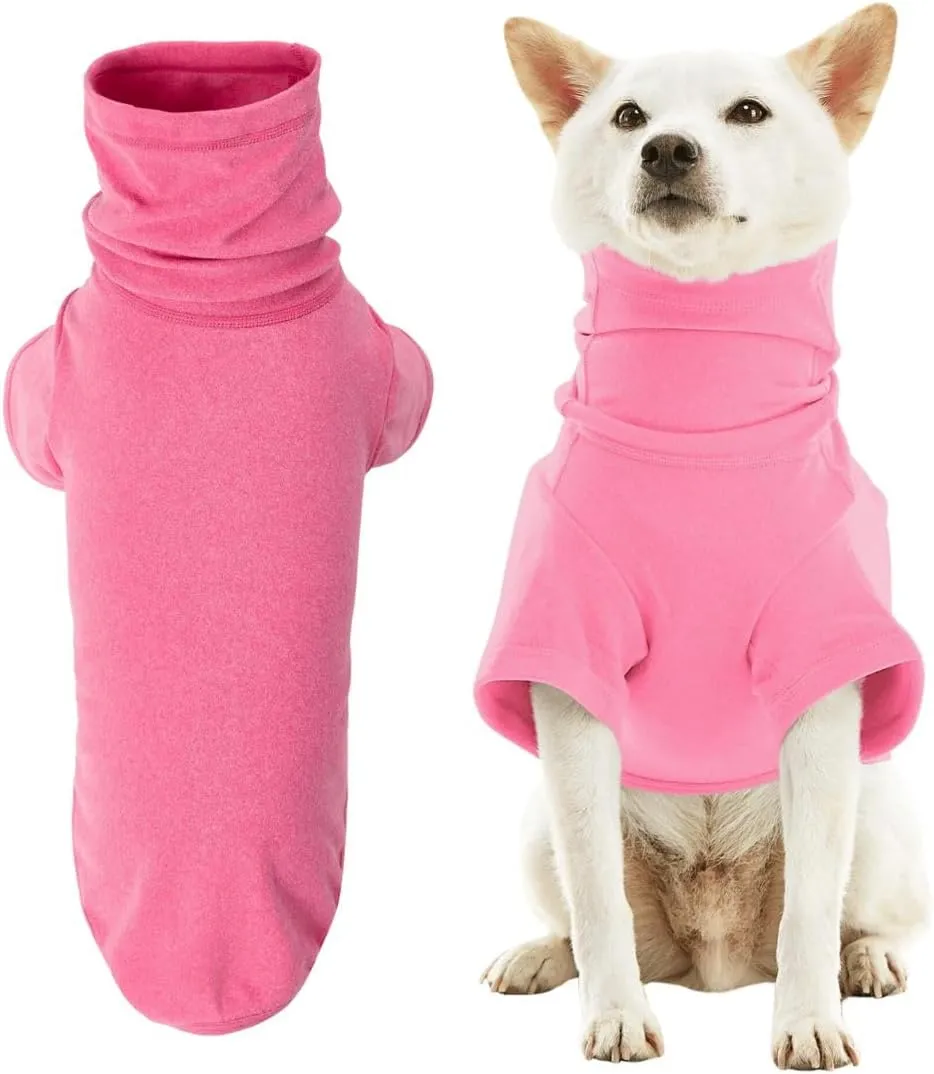 Gooby Turtle Neck Microfiber Stretch Fleece - Hot Pink, Large - Warm and Light Extra Layer for Small Dog and Medium Dog