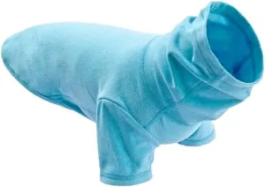 Gooby Turtle Neck Microfiber Stretch Fleece - Peacock Blue, Large - Warm and Light Extra Layer for Small Dog and Medium Dog