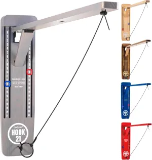 GoSports Hook 21 Wall Mount Ring Swing Game - Play Indoors or Outdoors with Foldable Arm