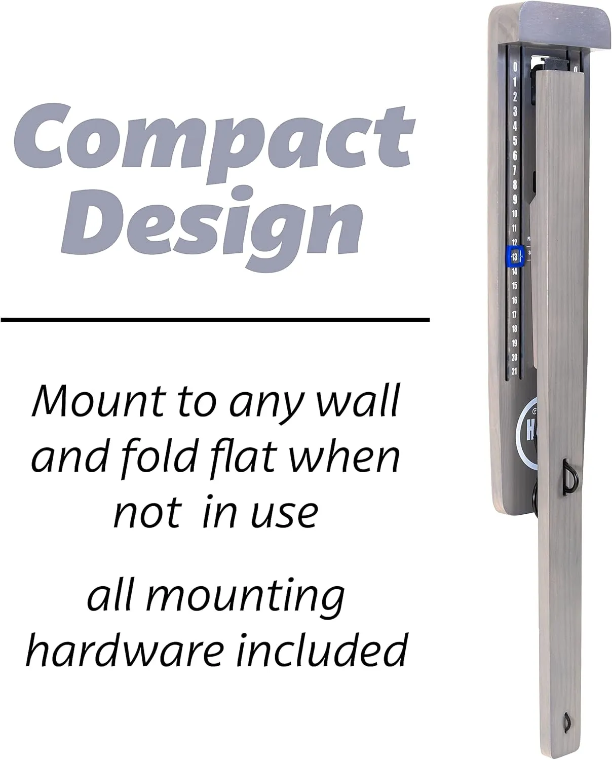 GoSports Hook 21 Wall Mount Ring Swing Game - Play Indoors or Outdoors with Foldable Arm