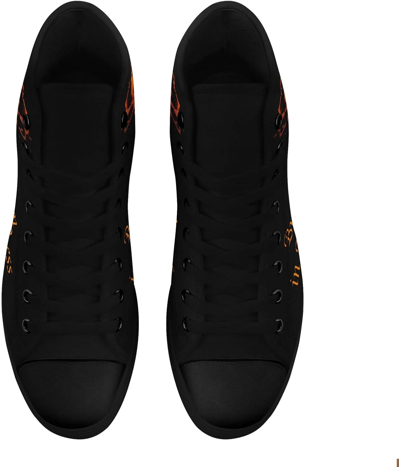 Gothic Skull High Top Canvas Sneakers for Men Women Butterflies Flames Flower Vivid Lace up Flat Casual Walking Shoes