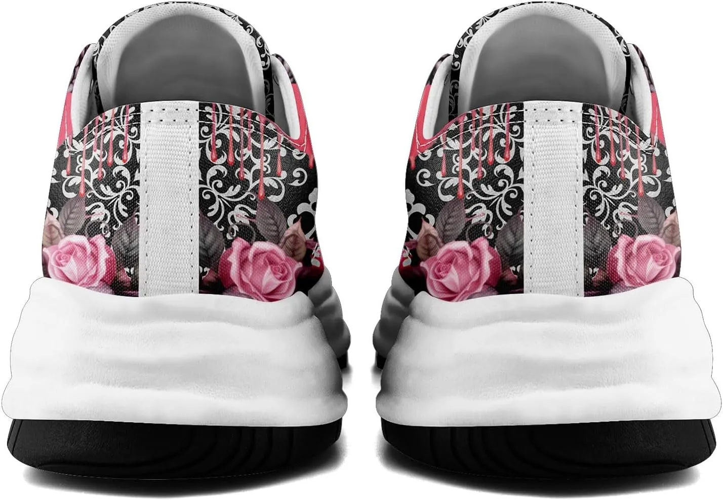 Gothic Skull Print Sneakers for Men Women – Low Top Canvas Shoes with Rubber EVA Sole, Punk Streetwear Fashion