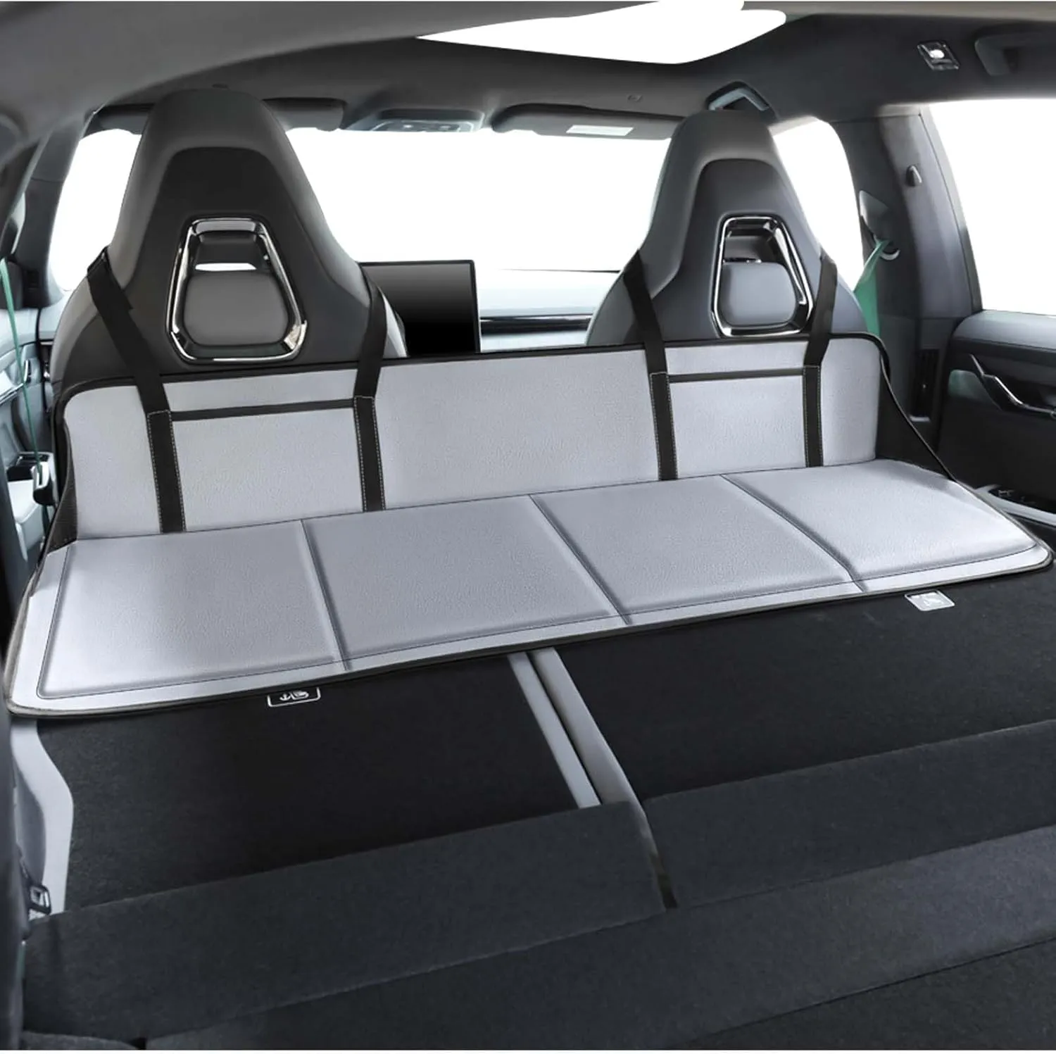 (Gray) Car Camping Essentials, Increase Trunk Space, for Car Camping & Travel, Fits Tesla Y/3,SUV with Full Flat Cargo Like RAV4,CRV,X-Trail,Outback,Highlander,Kuga,Cherokee,Equinox