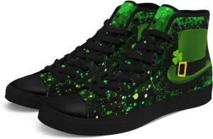 Green Color High-Top Canvas Shoes for Women Men Irish Festival Sneakers Lucky Holiday Parties Gift Sports Casual Shoes