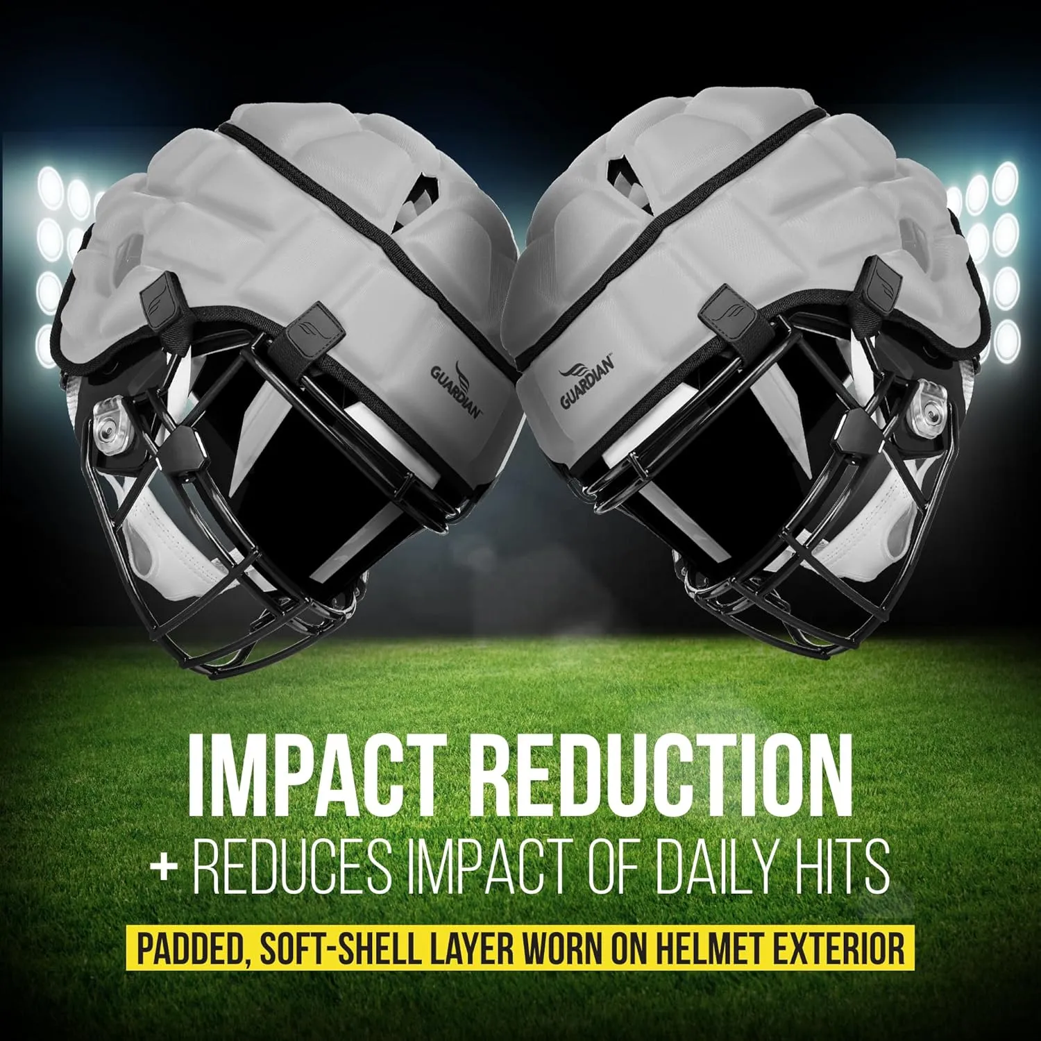 Guardian Cap - Soft-Shell Helmet Cover for Football and Lacrosse - Reduces Impact and Protects Helmets - One Size Fits All for Youth, High School, and College Programs