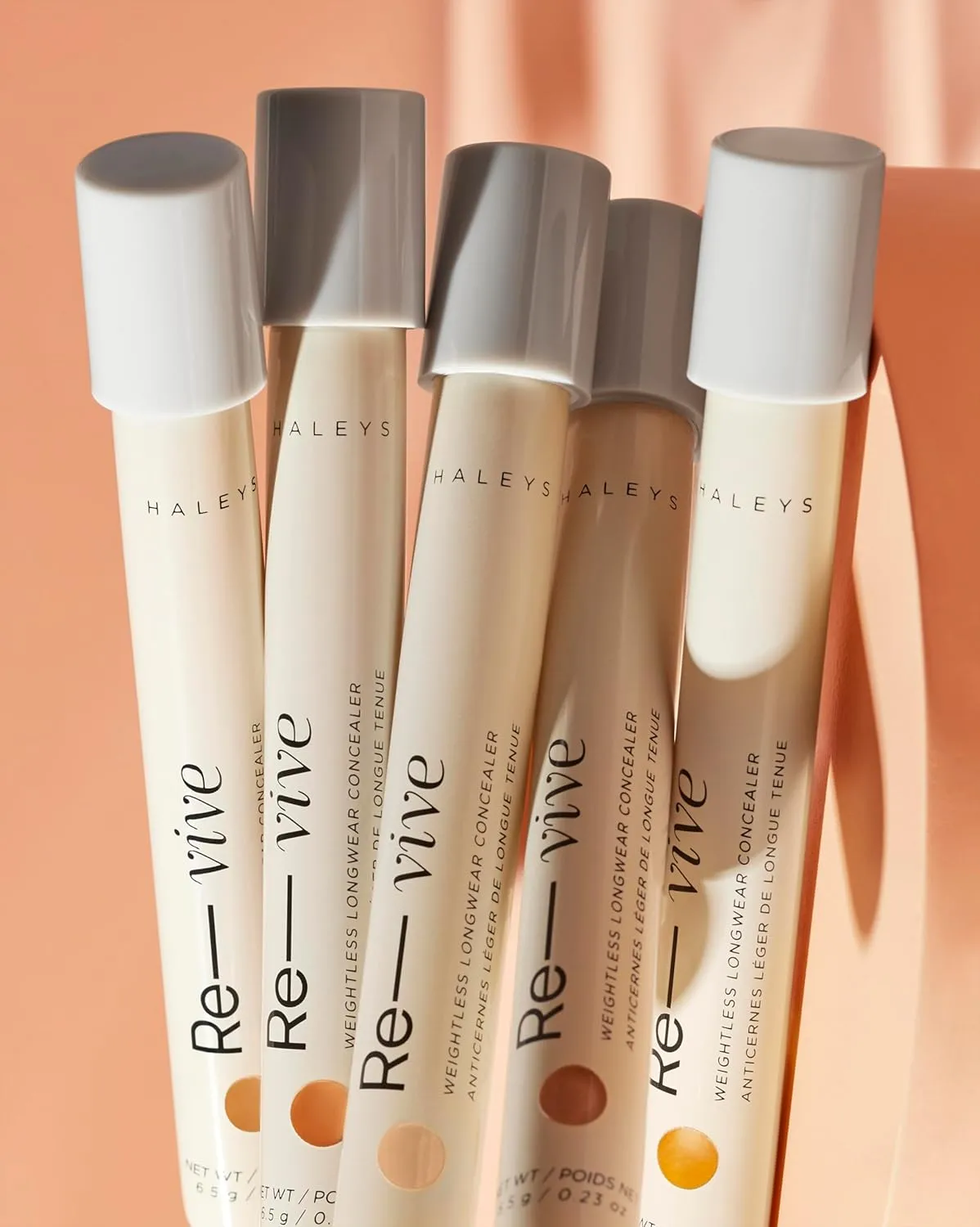 HALEYS Weightless Longwear Concealer (Light/Medium - Warm), Re-vive, Medium to Full Coverage, Gripping Concealer, All-Day Wear, Spot Concealing, Brightens, Streak-free, Light-diffusing, V CF