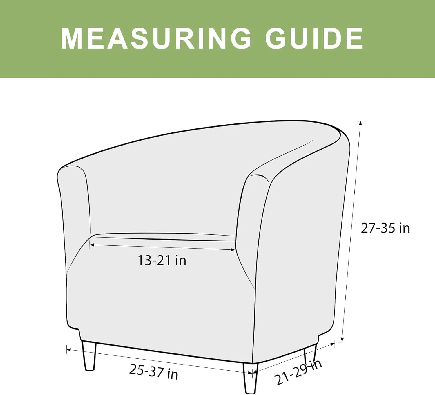 HAOYONG Club Chair Slipcover Jacquard Barrel Chair Covers Stretch Tub Chair Slipcovers Soft Armchair Sofa Covers Removable Couch Cover Protector for Living Room Hotel Restaurant - Grey, Set of 2