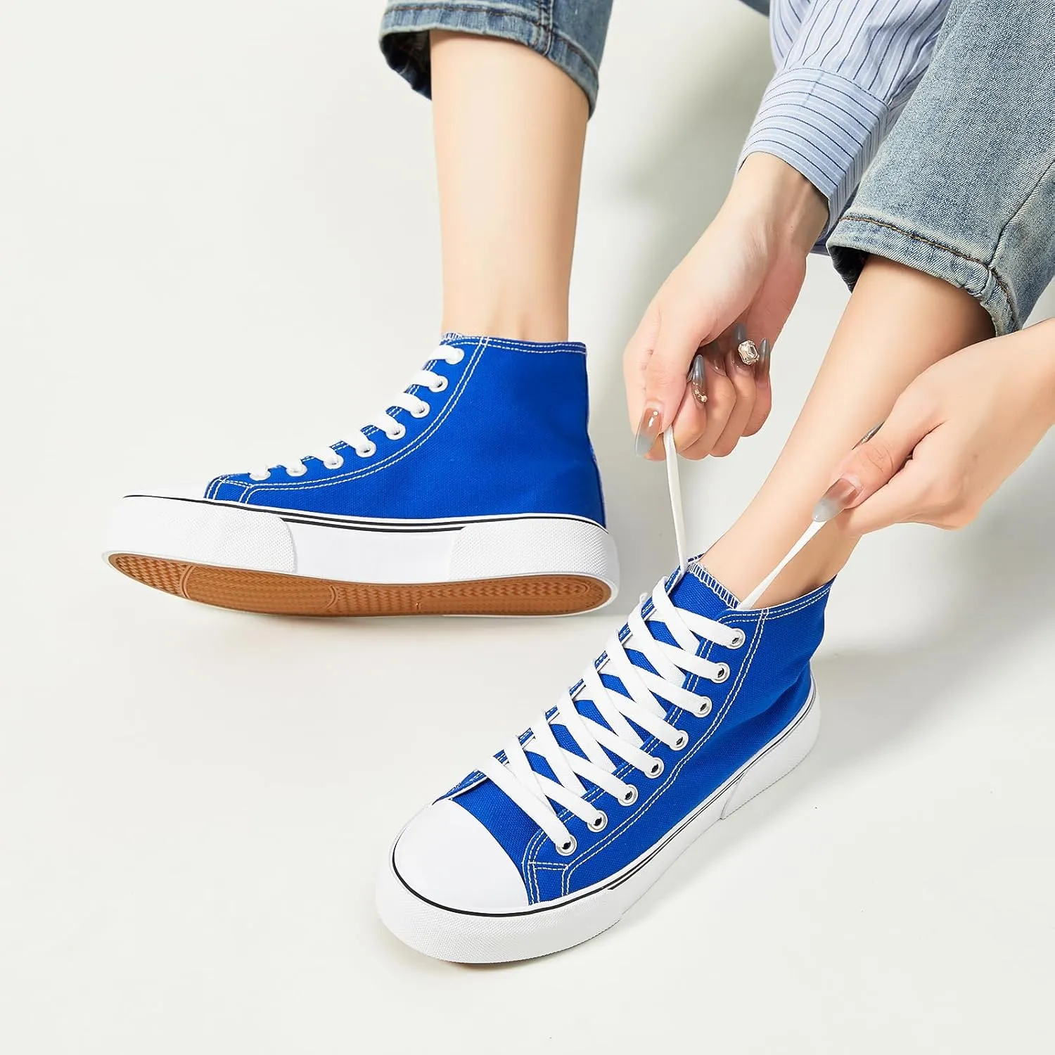hash bubbie Unisex Fashion High top Sneakers Womens Classic High Tops Canvas Shoes Casual Tennis Shoes for Men