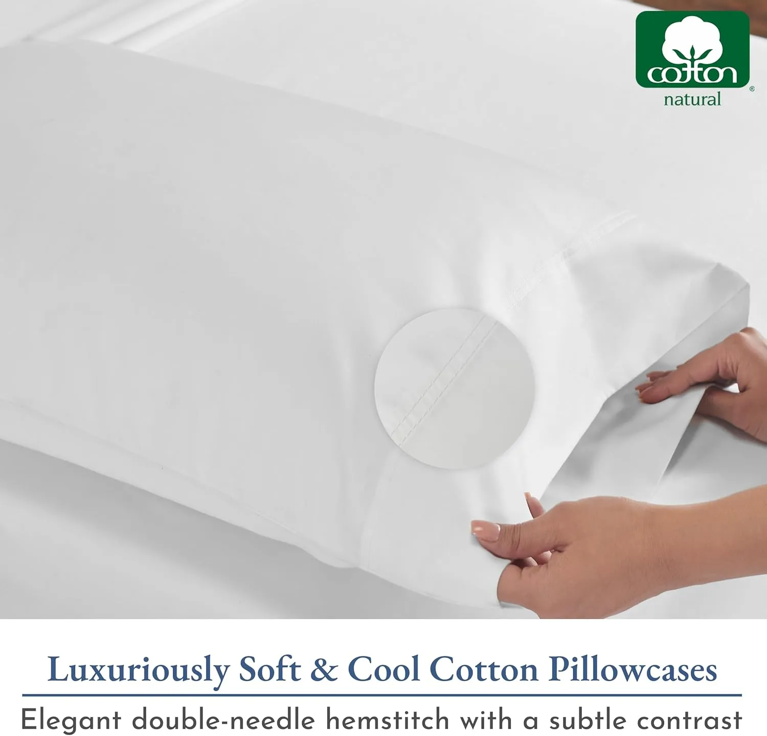 Heirloom Soft, Smooth & Thick Certified 800 Thread Count 100% Cotton Sateen is Superior to Egyptian Cotton Claims, 2 King Size Pillow Cases, Fits King Pillows (Bright White)