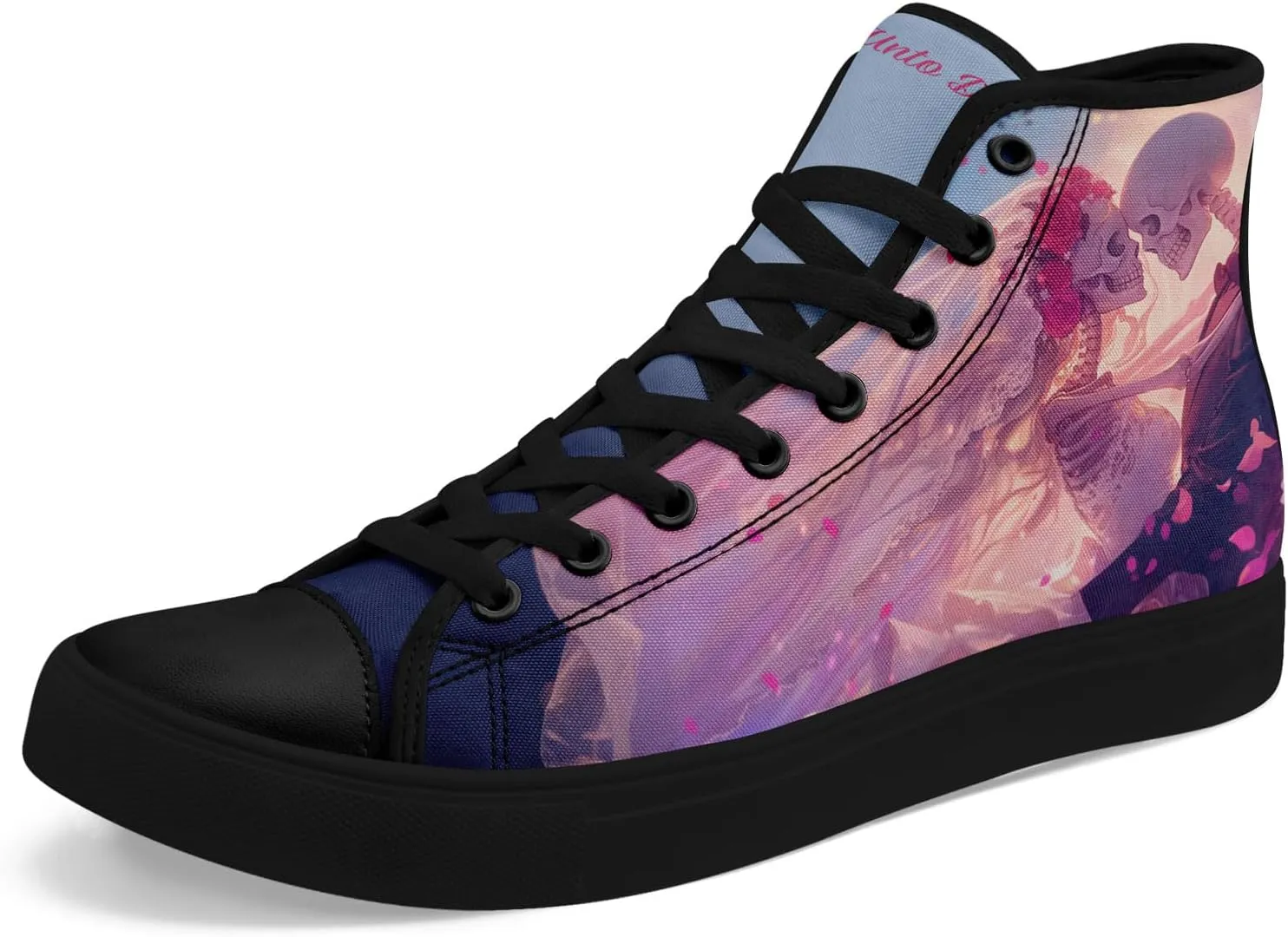 High-top Skull Canvas Sneaker for Men Women Punk Gothic Fashion Unisex Trendy Flame Walking Casual Flat Walking Shoes