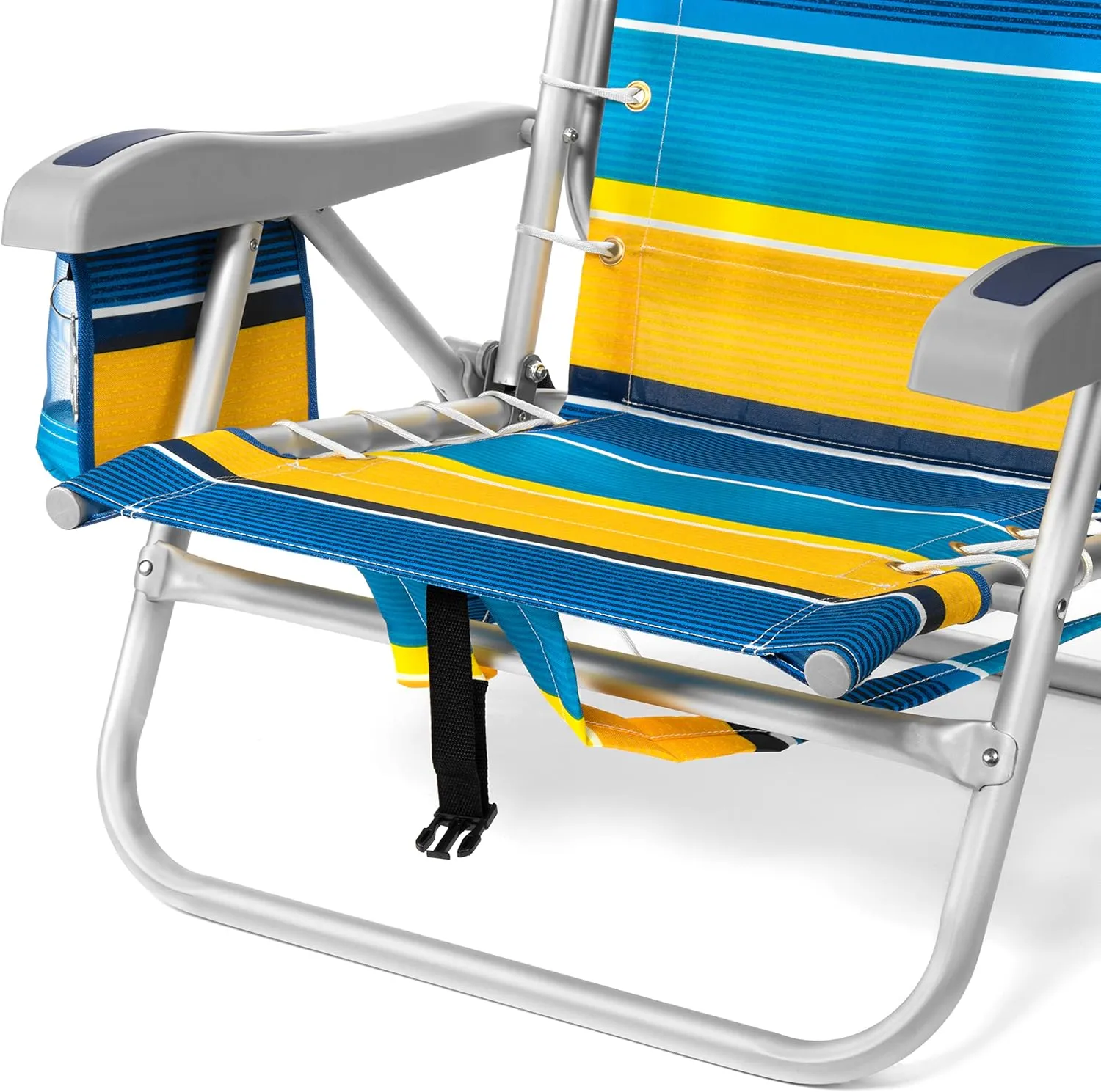 Homevative Backpack Fold-Up Beach Chair, 5 Positions, Towel bar, Cooler, Storage Pouch, Cup Holder and Phone Pocket