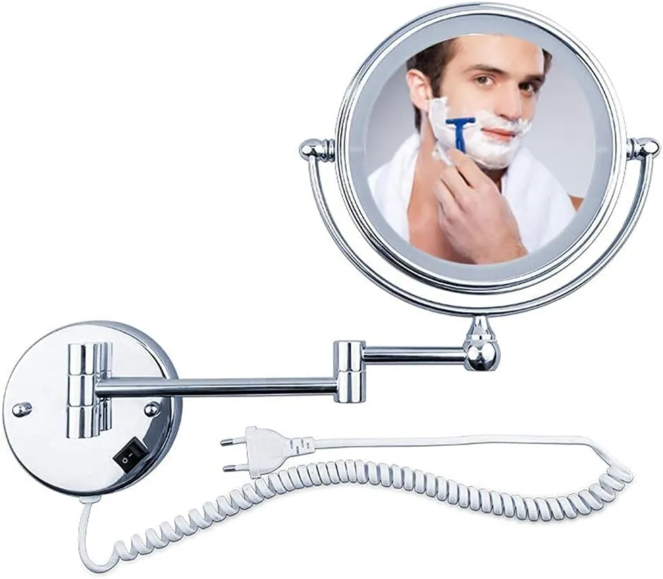 Household Products/Bathroom Wall Mounted Makeup Mirror Extending Folding Double Side Cosmetic Bathroom Shaving Mirror 360° Swivel & Extendable (A 10X)