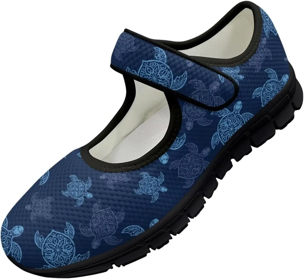 Howilath Animal Print Mary Jane Shoes Women Round Toe Dress Dance Shoes Mesh Casual Flats Shoes
