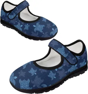 Howilath Animal Print Mary Jane Shoes Women Round Toe Dress Dance Shoes Mesh Casual Flats Shoes