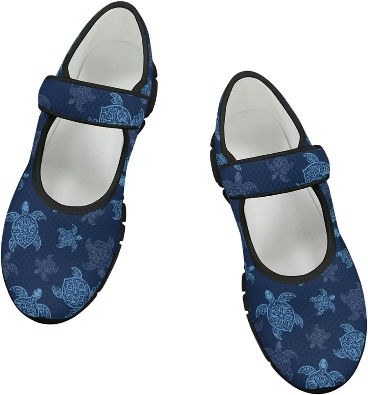 Howilath Animal Print Mary Jane Shoes Women Round Toe Dress Dance Shoes Mesh Casual Flats Shoes