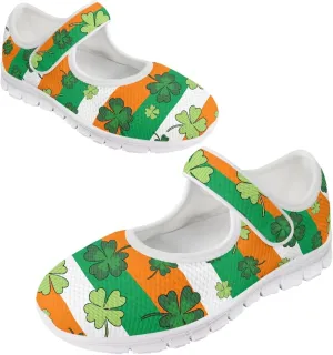 Howilath St. Patrick's Day Womens Dress Shoes Mary Jane Shoes Mesh Casual Flats Shoes Ballerina Shoes with Magic Sticke