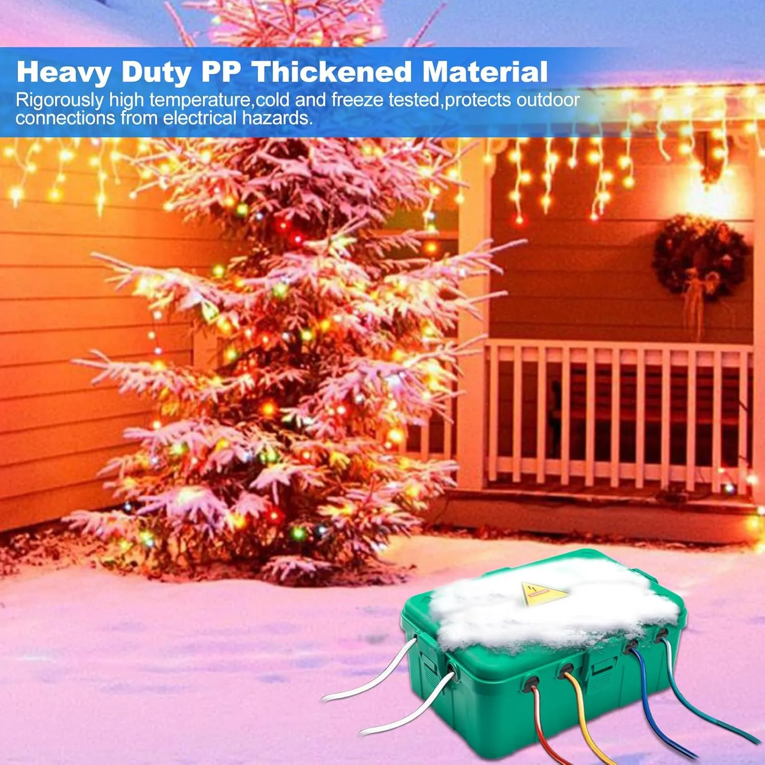 Hrensaw Large Outdoor Electrical Box(12.5x8.5x5inch),IP54 Waterproof Outdoor Outlet Covers,Weatherproof Extension Cord Covers Protect Outlet,Plug,Timer,Power Strip,Holiday Light,Green