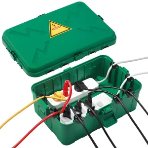 Hrensaw Large Outdoor Electrical Box(12.5x8.5x5inch),IP54 Waterproof Outdoor Outlet Covers,Weatherproof Extension Cord Covers Protect Outlet,Plug,Timer,Power Strip,Holiday Light,Green