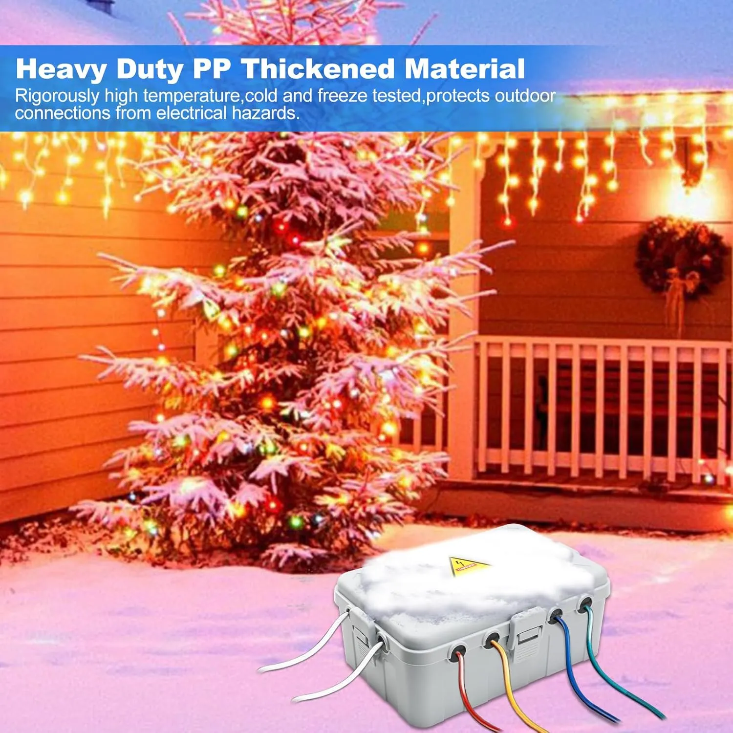 Hrensaw Large Outdoor Electrical Box(12.5x8.5x5inch),IP54 Waterproof Outdoor Outlet Covers,Weatherproof Extension Cord Covers Protect Outlet,Plug,Timer,Power Strip,Holiday Light,Grey