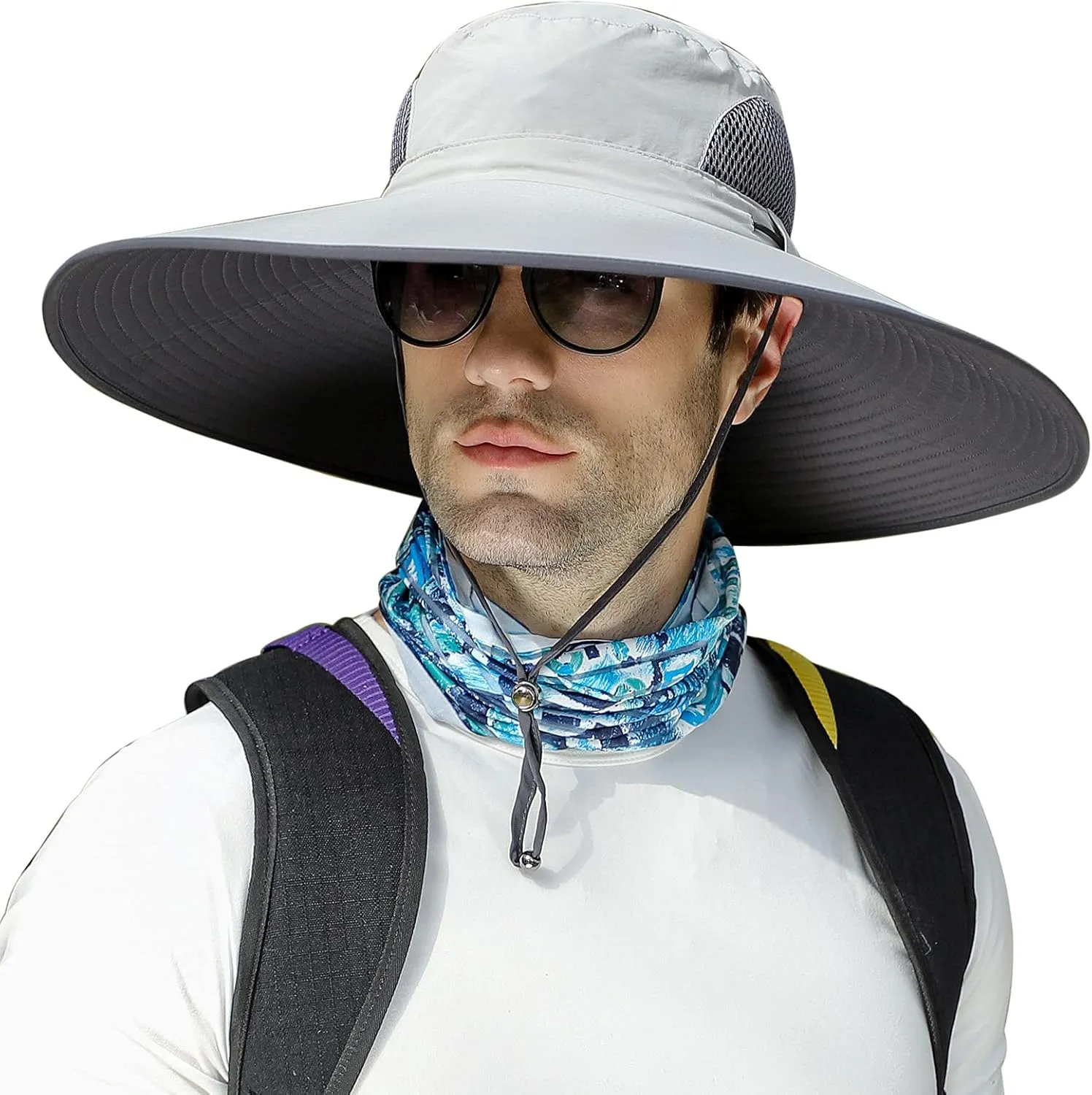 HUAMULAN 6" Super Wide Brim Sun Hats, Men and Women Bucket Hat for Fishing Hiking Garden Lawn Work Safari Camping Outdoor