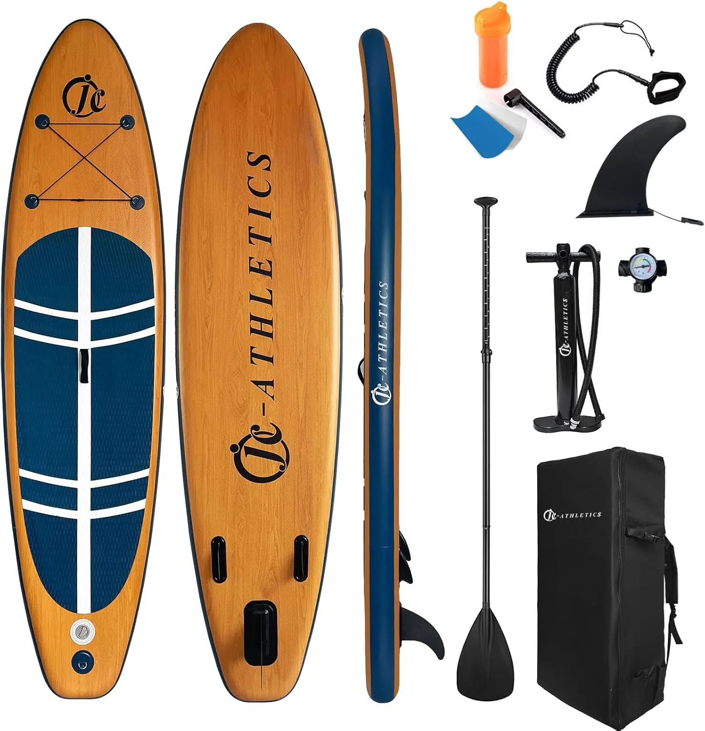 Inflatable Stand Up Paddle Board (6 Inches Thick), ISUP Package W/Premium SUP Accessories & Backpack, Non-Slip Deck,Fins, Adjustable Paddle, Leash, Hand Pump,Standing Boat for Youth & Adult