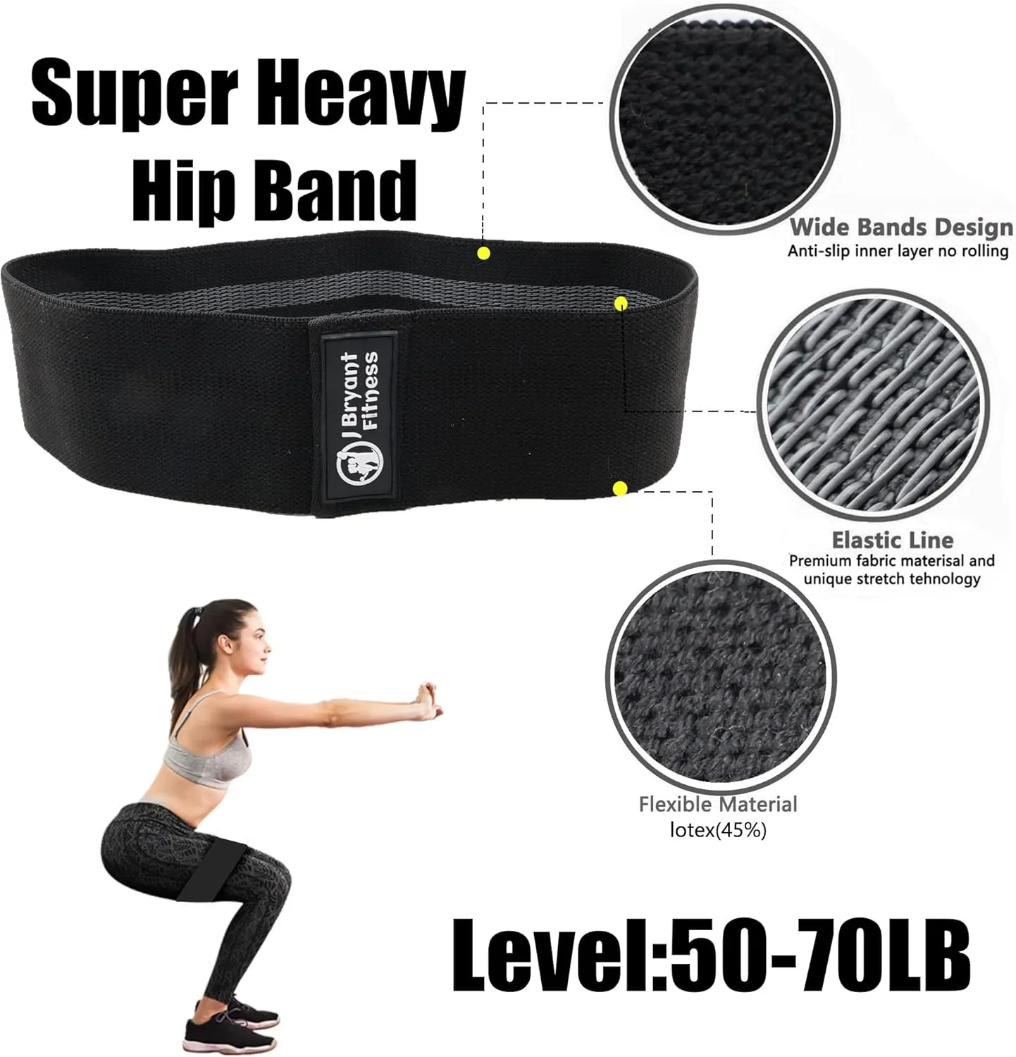 J Bryant Barbell Pad Set with 2 Ankle Straps for Cable Machines Hip Resistance Band Weight Lifting Straps Thick Cushion Hip-Thrusts Pad with Carry Bag for Squats Bench Press Workout
