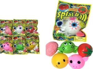 JA-RU Splat Ball - Squishy Stress Balls (6 Assorted Pack) Emoji-Squishy Ball Fidget Pack for Kids and Adults. Party Favor Classroom Treasure Box Prize Birthday Gifts Easter Egg Stuffers. 5303-6p