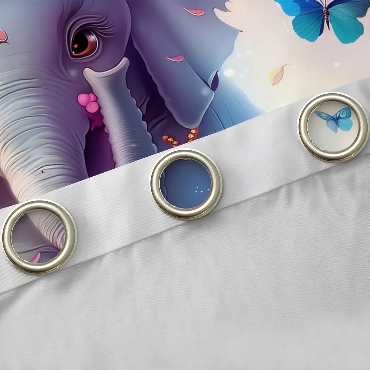 jejeloiu Boys Girls Cute Elephant Darkening Drapes Boho Exotic Style 30%-50% Blackout Curtains Cartoon Animal Window Curtains Kids Ethnic Elephant Print Window Treatments (2 Panels, 42 x 90 Inch)