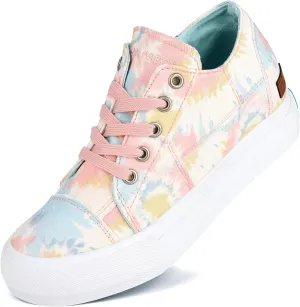 JENN ARDOR Wedge Sneakers for Women Fashion Canvas Shoes Casual Platform Hidden Heel Womens Slip On Sneaker Non Slip Side Zipper