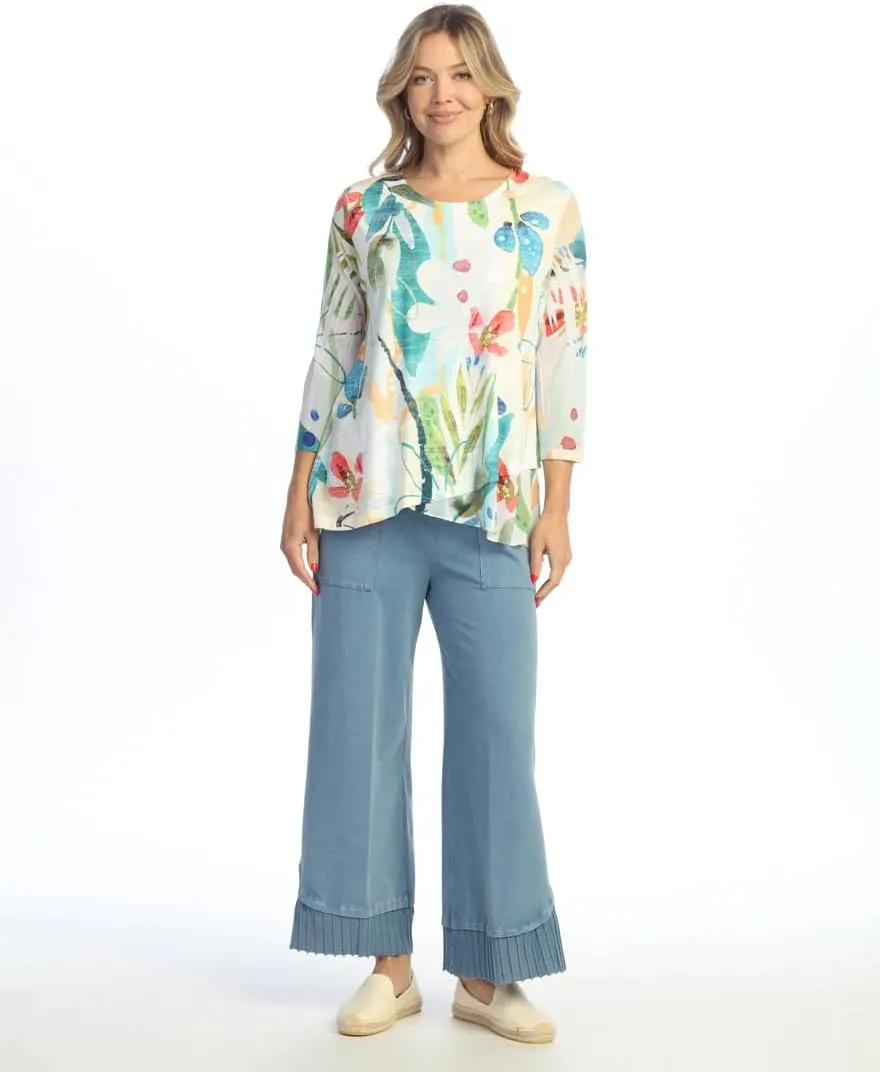Jess & Jane Lemonade Burnout Sublimation Mesh Contrast Tunic