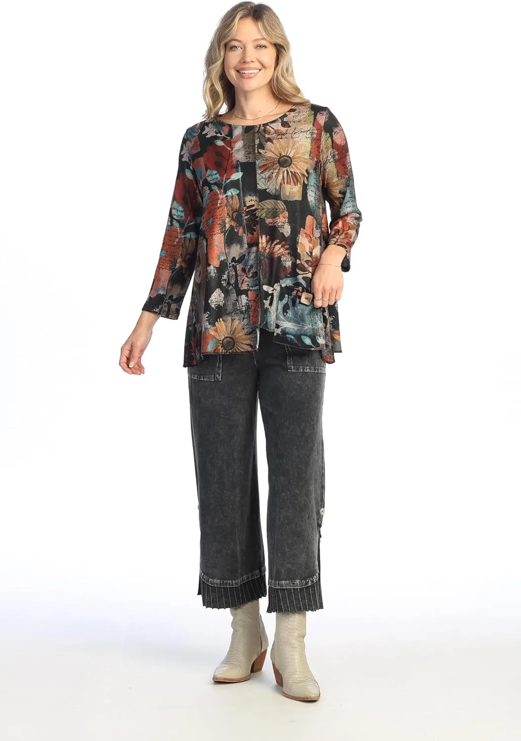 Jess & Jane Lisa French Brushed Knit Patch Pocket Tunic