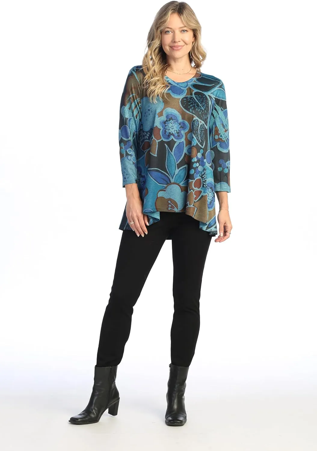 Jess & Jane Lullaby Slinky Knit High Low Tunic Top