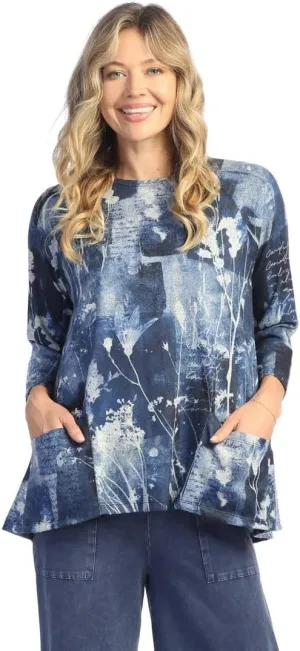 Jess & Jane Mariposa French Brush Patch Pockets Tunic Top