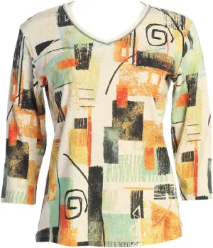 Jess & Jane Women's Agalam Cotton Tee Shirt Top, Oatmeal