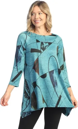 Jess & Jane Women's Curious Raglan Sleeve Slinky Knit Tunic Top