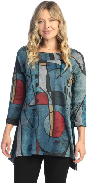 Jess & Jane Women's Granada Raglan Sleeve Slinky Knit Tunic Top