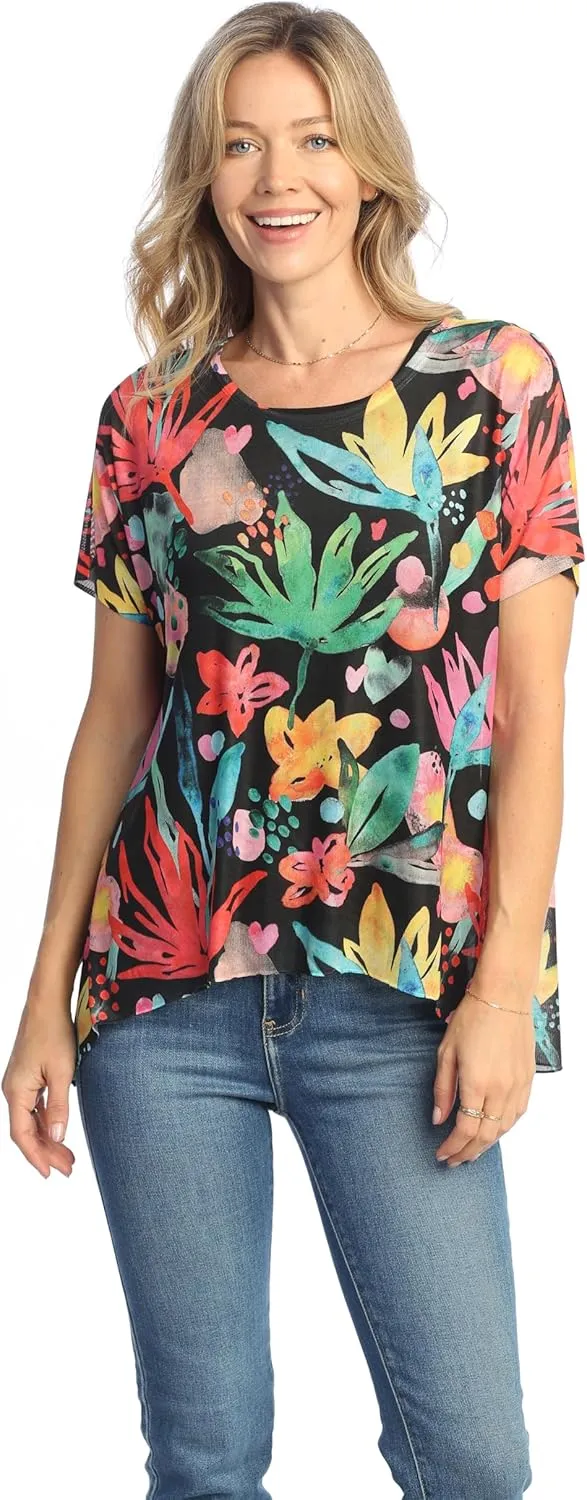 Jess & Jane Women's Vivid Soft Mesh Top & Tank Set