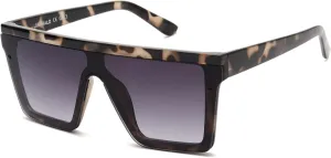 JIM HALO Flat Top Shield Sunglasses Square Mirror Rimless Glasses for Women Men