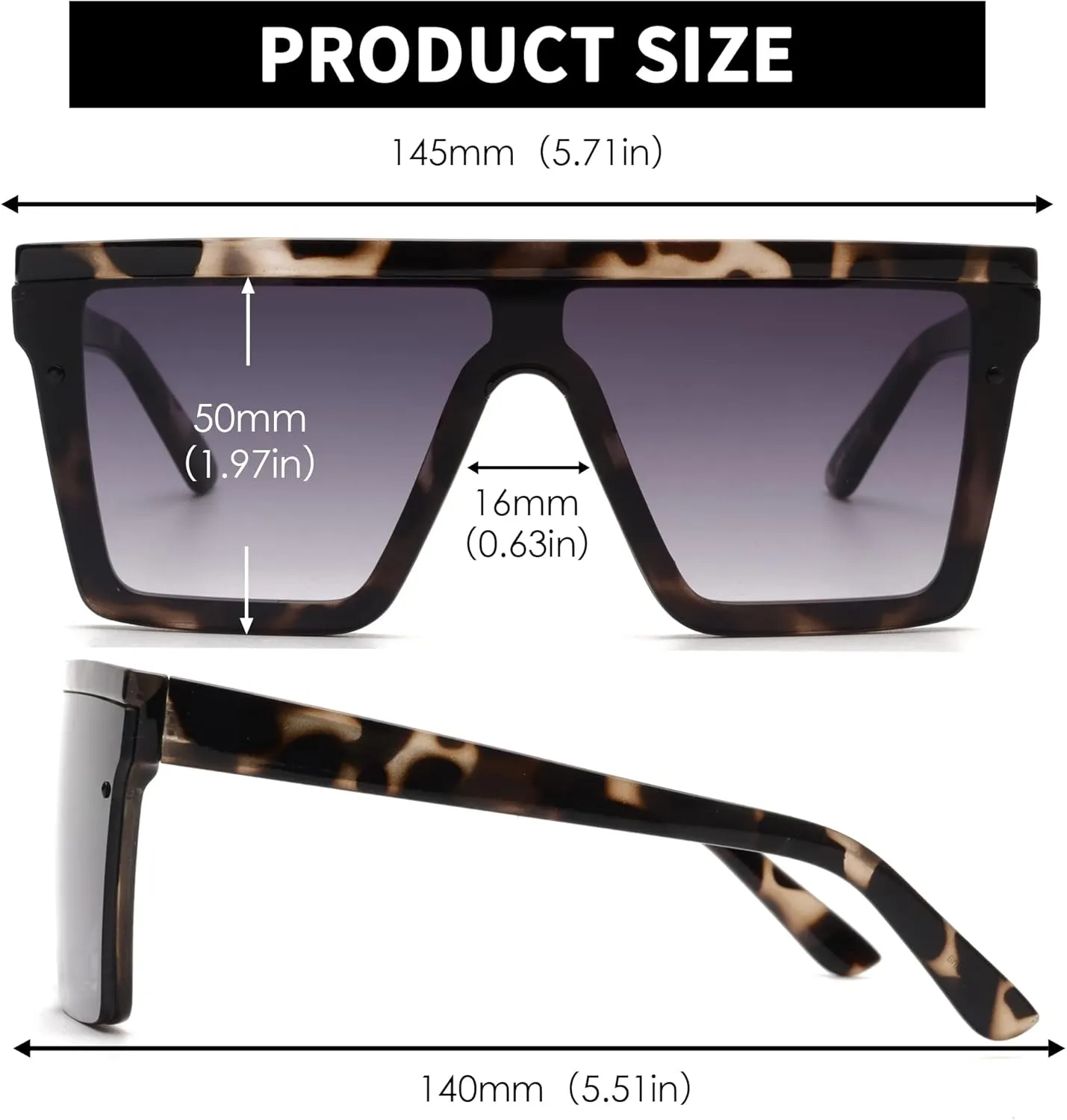 JIM HALO Flat Top Shield Sunglasses Square Mirror Rimless Glasses for Women Men