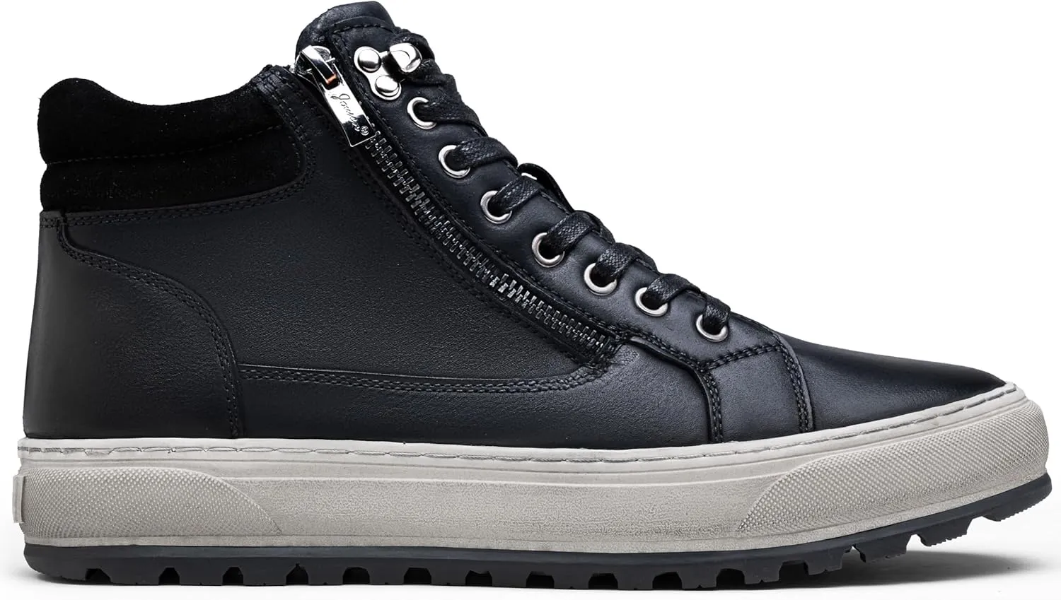 Jousen Mens Casual Shoes Leather High Top Fashion Sneakers for Men