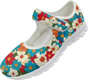 JoyLamoria Aztec Running Horse Walking Shoes Stylish Strap Mary Jane Shoes Adjustable Barefoot Shoes Womens US 4-9