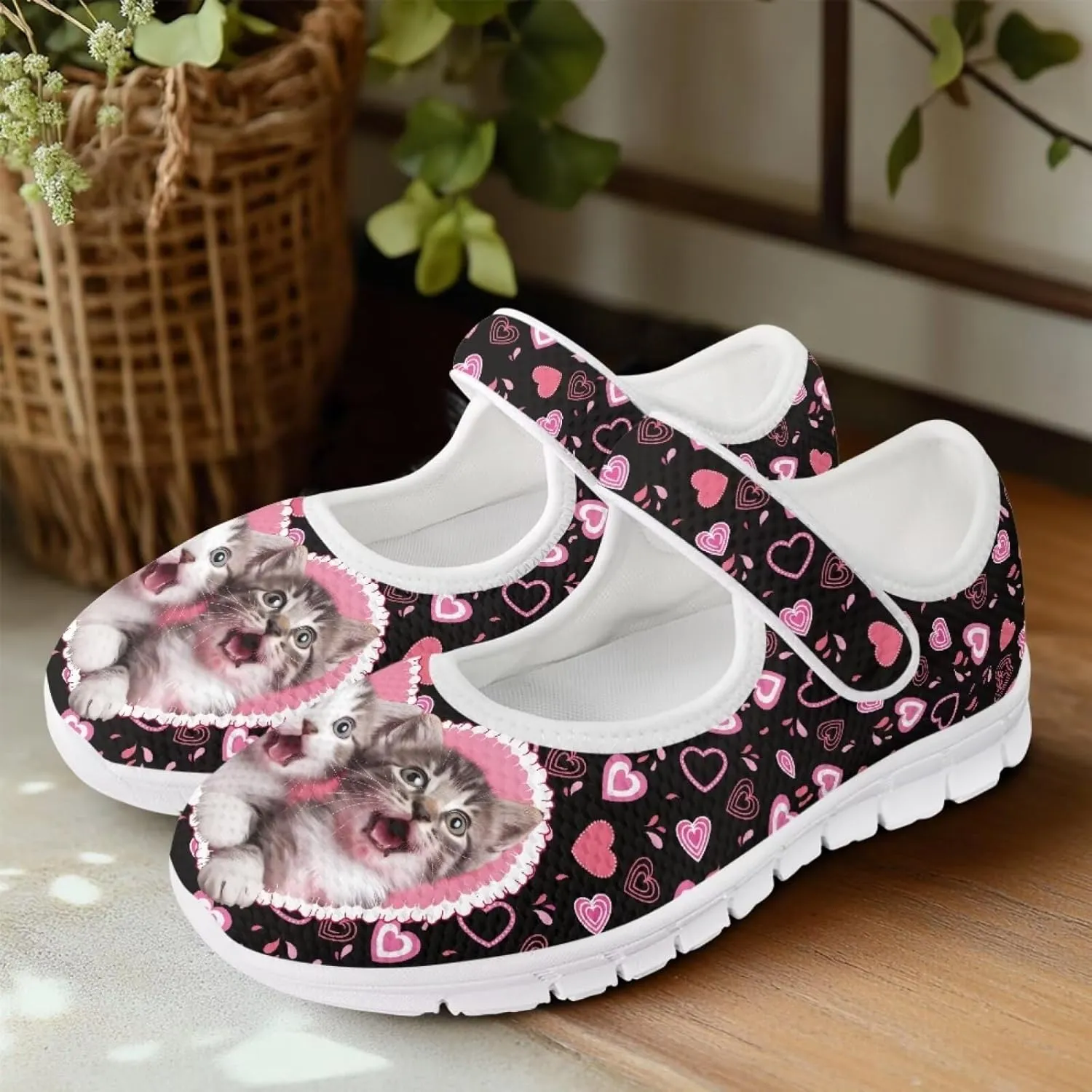 JoyLamoria Aztec Running Horse Walking Shoes Stylish Strap Mary Jane Shoes Adjustable Barefoot Shoes Womens US 4-9