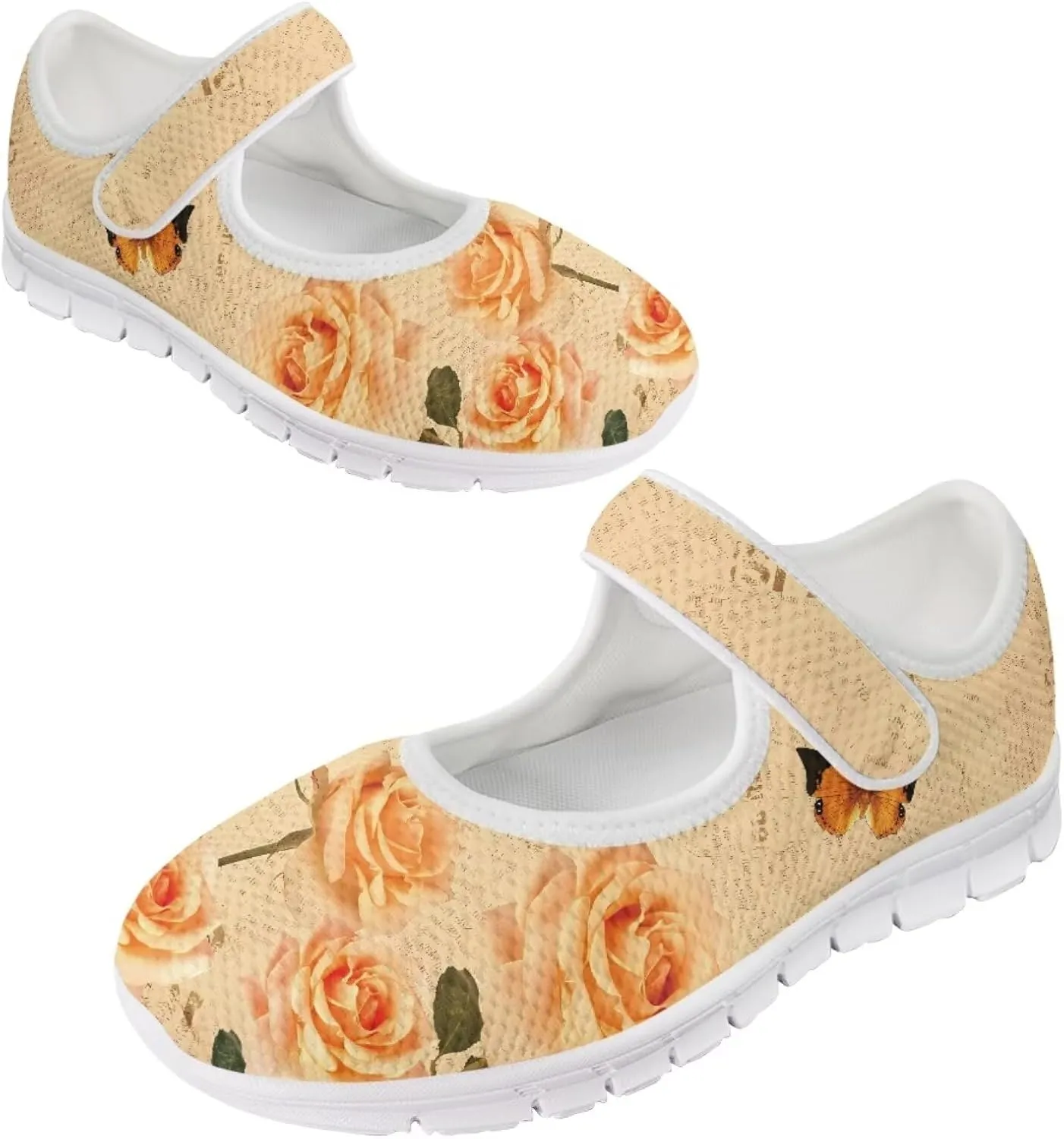 JoyLamoria Aztec Running Horse Walking Shoes Stylish Strap Mary Jane Shoes Adjustable Barefoot Shoes Womens US 4-9