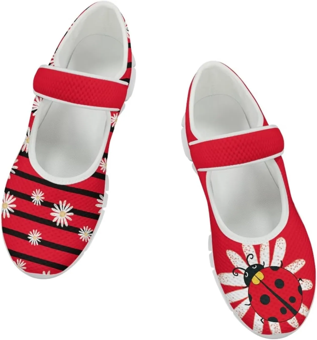 JoyLamoria Aztec Running Horse Walking Shoes Stylish Strap Mary Jane Shoes Adjustable Barefoot Shoes Womens US 4-9