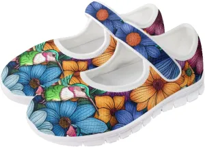 JoyLamoria Dragonfly Butterfly Walking Shoes Comfort Diabetic Shoes Wide Elderly Shoes Platform,US 4-9