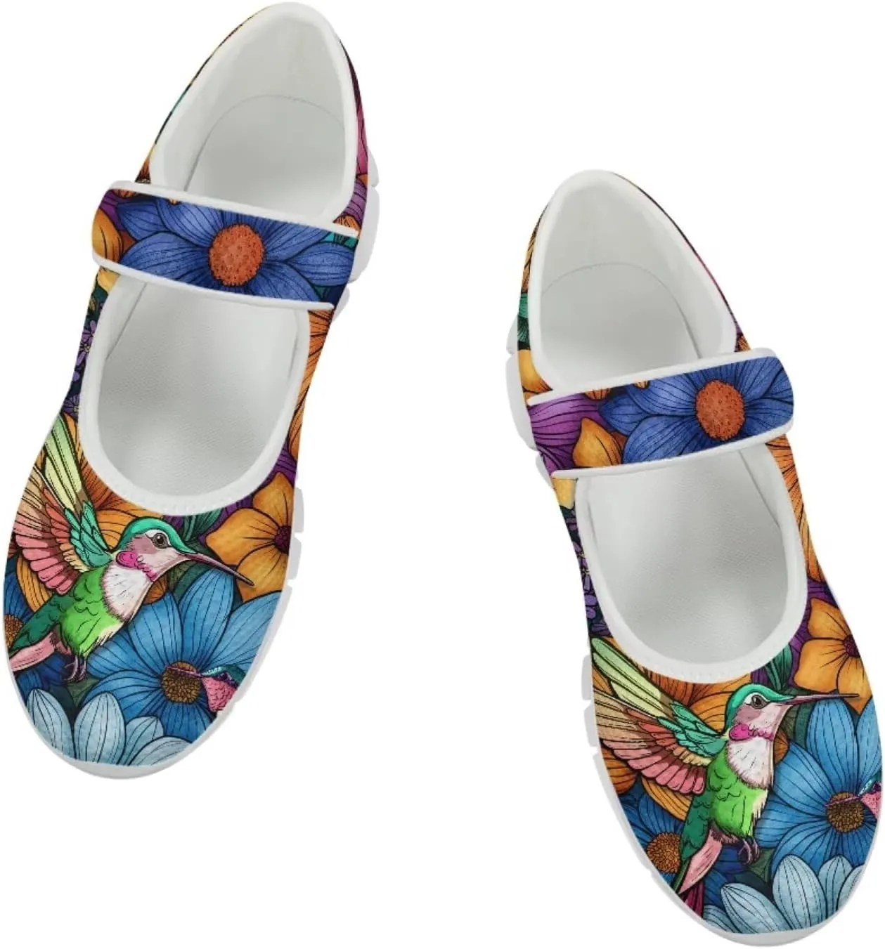 JoyLamoria Dragonfly Butterfly Walking Shoes Comfort Diabetic Shoes Wide Elderly Shoes Platform,US 4-9